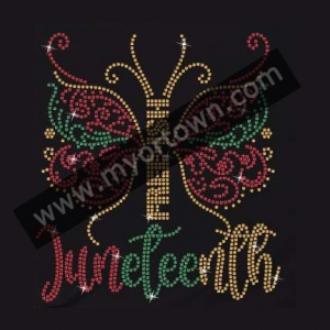 Juneteenth Butterfly Free Ish Bling Rhinestone Rhinestone Hot Fix