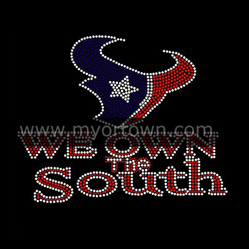 We Own The South Texans Rhinestone Iron On Transfer