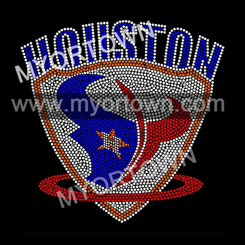 Houston Texans Iron On Rhinestone Transfer Bling Design