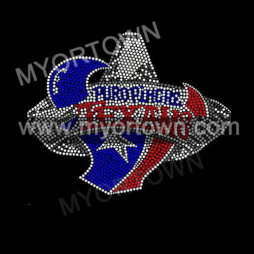 Texans Iron On Rhinestone Transfer Bling Design