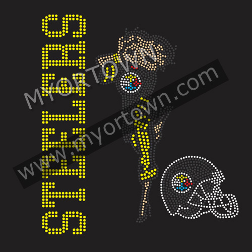 Pittsburgh Steelers Betty Boop Football Iron on Rhinestone 