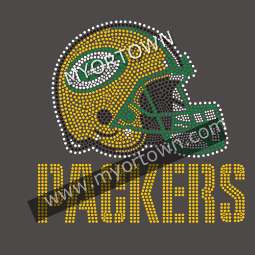 Wholesale Custom Bling Green Bay Packers rhinestone iron on Transfer From  m.