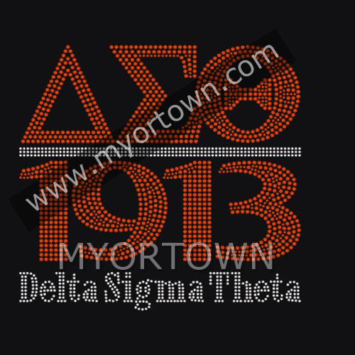 Delta Sigma Theta 1913 AEO Iron On Rhinestone Design Bling