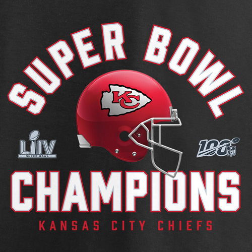 Kansas City Chiefs Super Bowl LIV Champions Pu Printing Transfer