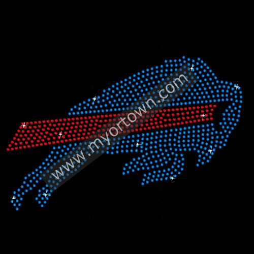 BILLS Mascot Rhinestone Transfer Iron On - Texas Rhinestone