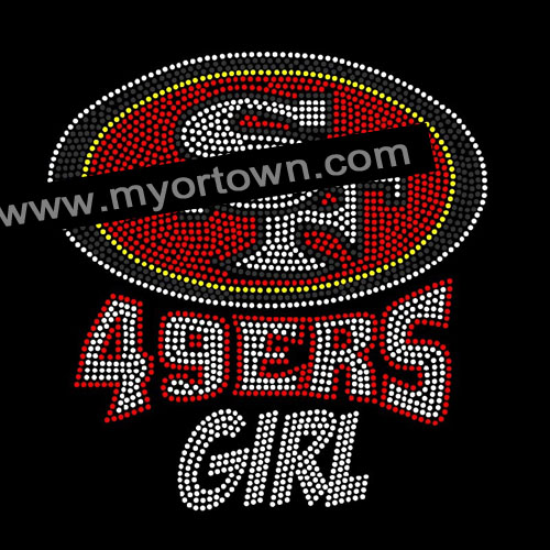 49ERS Mascot Rhinestone Transfer Iron On