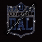 Bling Indianapolis Cowboys Football Iron on Rhinestone Transfer Decal   30pcs