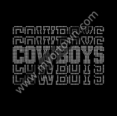 Bling Cowboys Iron on Rhinestone Transfer Decal   30pcs