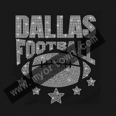 Custom Dallas Football bling hotfix iron on Rhinestone  transfer  30pcs