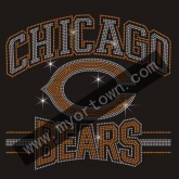 Custom Chicago Bears bling hotfix iron on Rhinestone  transfer  30pcs