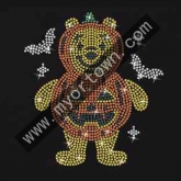 Winnie the Pooh Bear Halloween Pumpkin bling hotfix iron on Rhinestone  transfer  30pcs