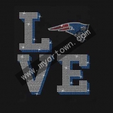 Wholesale Custom Love New England Patriots Digital design Rhineston Transfer 30 Pieces/Lot