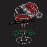 Merry Christmas Wins bling hotfix iron on Rhinestone  transfer  30pcs