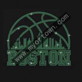 Boston Basketball design Rhineston Transfer 30 Pieces/Lot