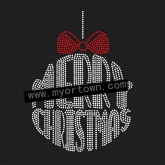 Merry Christmas bling hotfix iron on Rhinestone  transfer  30pcs