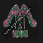 AKA 1908 High Heel bling hotfix iron on Rhinestone  transfer  30pcs