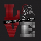 Love Santa Claus and christmas Rhinestone bling hotfix iron on Rhinestone  transfer  30pcs