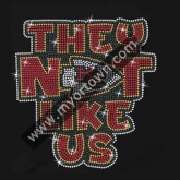 Chiefs They Not Like Us Design Rhinestone bling hotfix iron on Rhinestone  transfer  30pcs