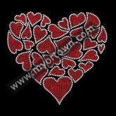 Heart of Hearts Bling Custom Motif Rhinestone Heat Transfer  30pcs