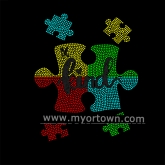 Wholesale BE Kind Autism Awareness design Rhineston Transfer 30 Pieces/Lot