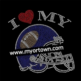 I my football Helmet Bling Custom Motif Rhinestone Heat Transfer  30pcs