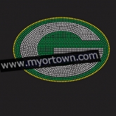 Green Bay Packers football Bling Custom Motif Rhinestone Heat Transfer  30pcs