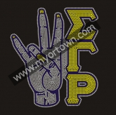 Sigma Gamma Rho Bling Custom Motif Rhinestone Heat Transfer  30pcs