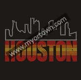 HOUSTON Skyline Colorful Rhinestone baseball Bling Custom Motif Rhinestone Heat Transfer  30pcs