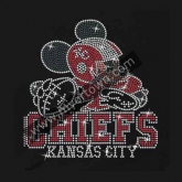 Mickey Chiefs Kansas City Bling Custom Motif Rhinestone Heat Transfer  30pcs