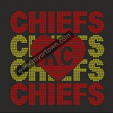 cheerleader Iron on transfer Chiefs Bling Custom Motif Rhinestone Heat Transfer  30pcs