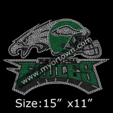 15in Big Helmet Philadelphia Eagles Bling Custom Motif Rhinestone Heat Transfer  30pcs