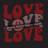 LOVE Smile Bling Custom Motif Rhinestone Heat Transfer  30pcs