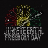 Juneteenth Freedom Custom Motif Rhinestone Heat Transfer  30pcs