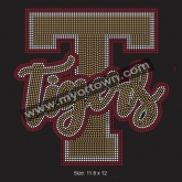 T Tigers Rhinestone Custom Motif Rhinestone Heat Transfer  30pcs