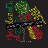 Juneteenth 1865 shoes Custom Motif Rhinestone Heat Transfer  30pcs