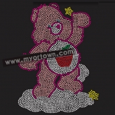 bear Rhinestone Bow Bling Custom Motif Rhinestone Heat Transfer  30pcs