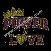 POWE LOVE Custom Motif Rhinestone Heat Transfer  30pcs
