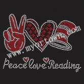 parkle for Peace & Love: Double Heart Rhinestone Transfer  30pcs