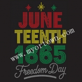 Juneteenth Freedom Day rhinestone designs 2026 Rhinestone Transfer  30pcs