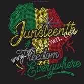 Juneteenth Freedom DayAfrican Pride Bling rhinestone designs 2026 Rhinestone Transfer  30pcs
