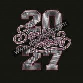 Senior mom 2027 Digital Rhinestone designs Rhinestone Transfer  30pcs