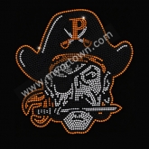 Bling Pirate Skull Crossed Sword Rhinestone Hotfix Transfer for T-shirt  30pcs